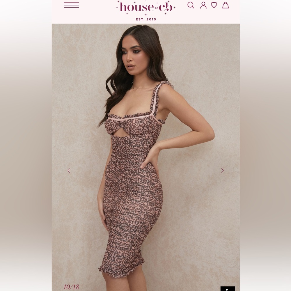 House of CB Leopard Print Midi Dress